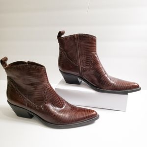 GIANNI BINI BOOTS POINTED TOE 8M 8 BROWN WESTERN COWBOY